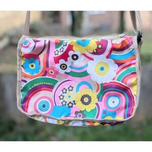 LeSportsac Crossbody Bag Psychedelic🌺 Floral Rainbow Ripstop Nylon Handbag Y2K
